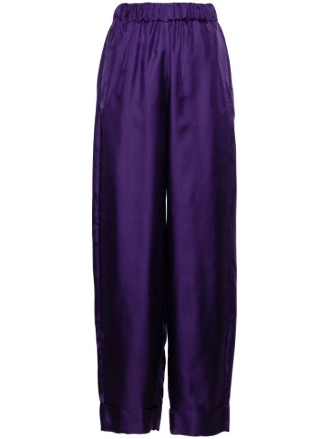 Blanca Vita high-waist silk palazzo trousers