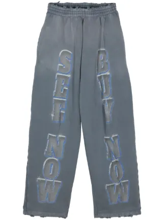 Balenciaga スローガン トラックパンツ | ブルー | FARFETCH JP