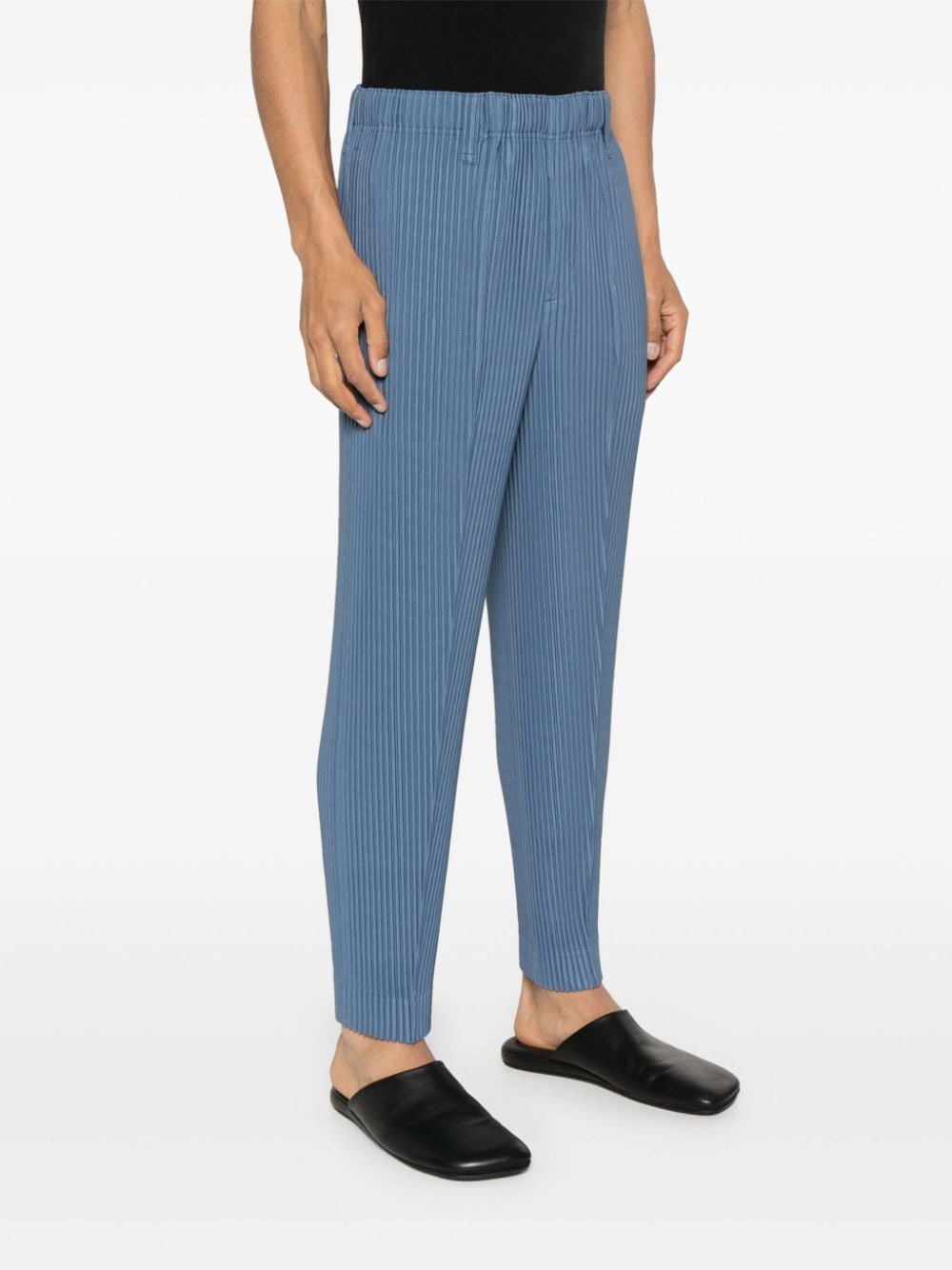 Shop Issey Miyake Compleat Pleated Trousers In Blue