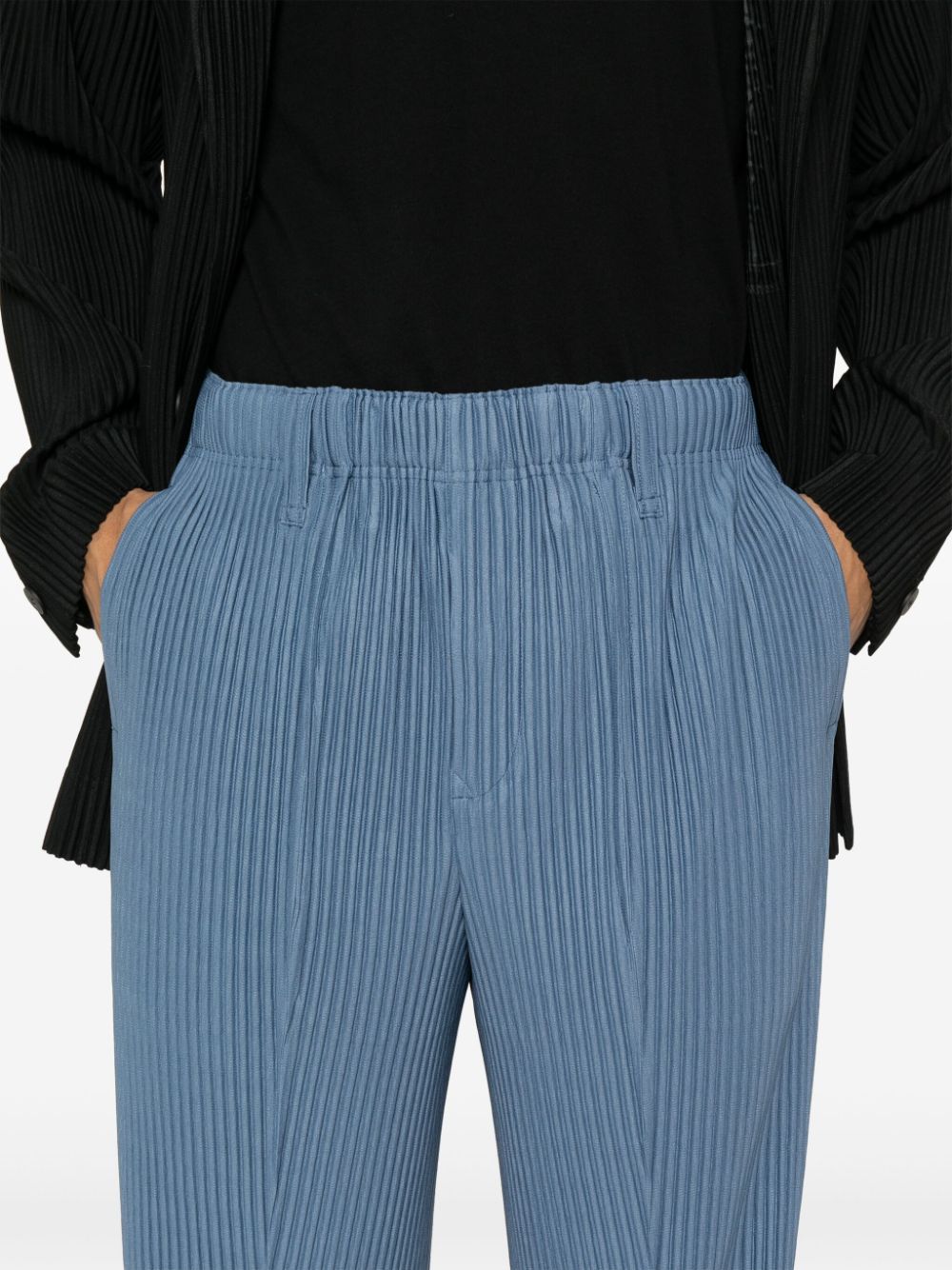 Shop Issey Miyake Compleat Pleated Trousers In Blue