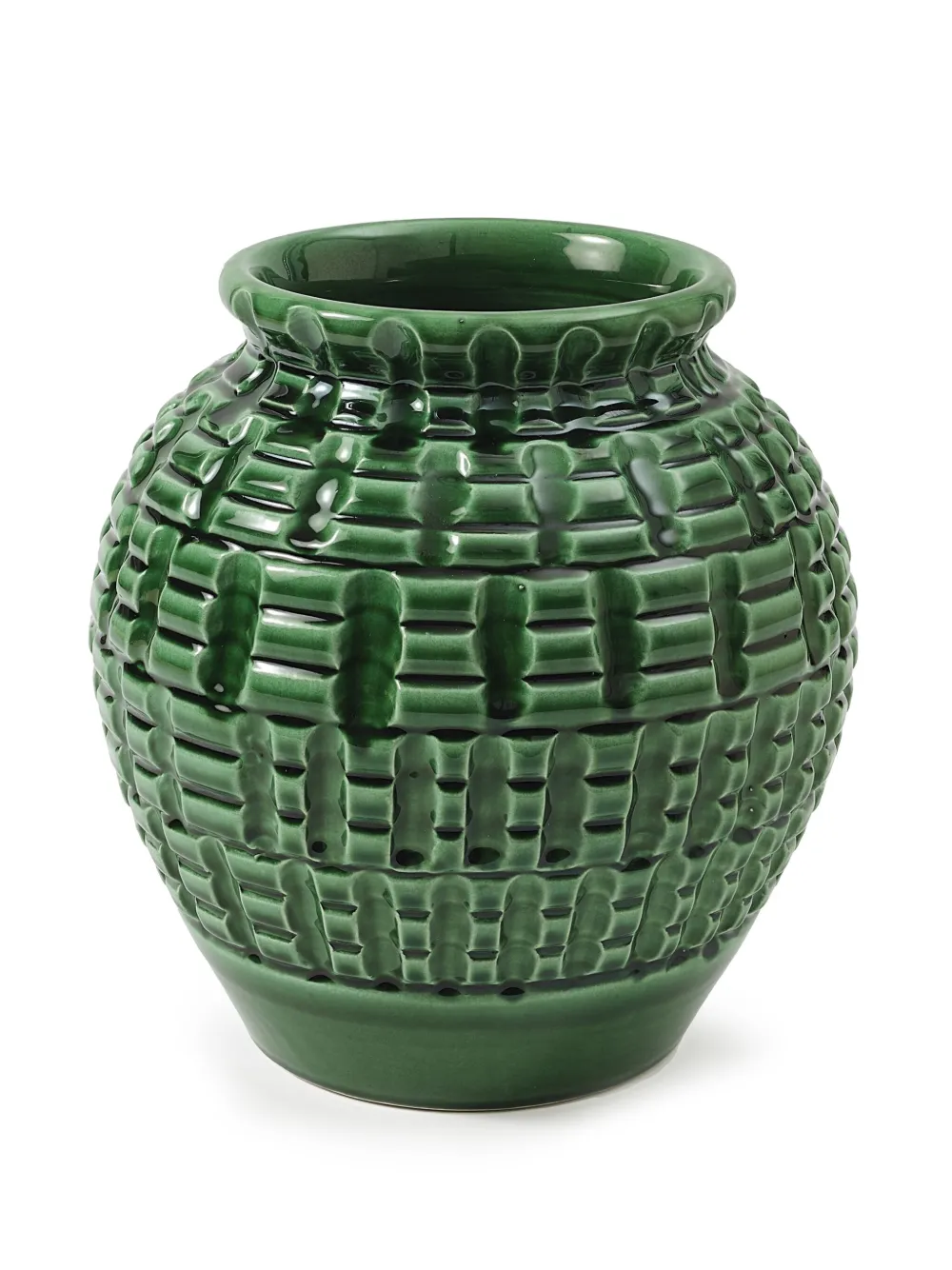 Cabana Geometric Vase (25.5cm) In Green