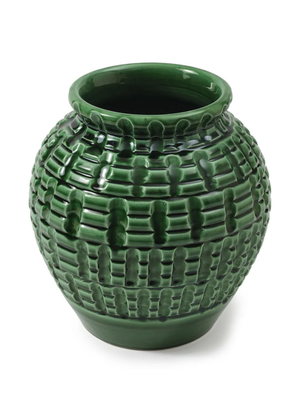 Cabana Geometric Vase (25.5cm) In Green