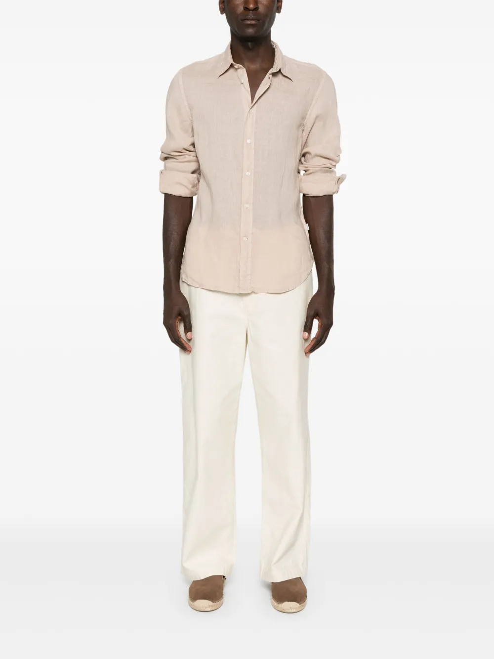 Woolrich long-sleeve linen shirt - Beige