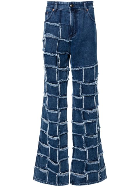 Andersson Bell New Patchwork mid-rise wide-leg jeans