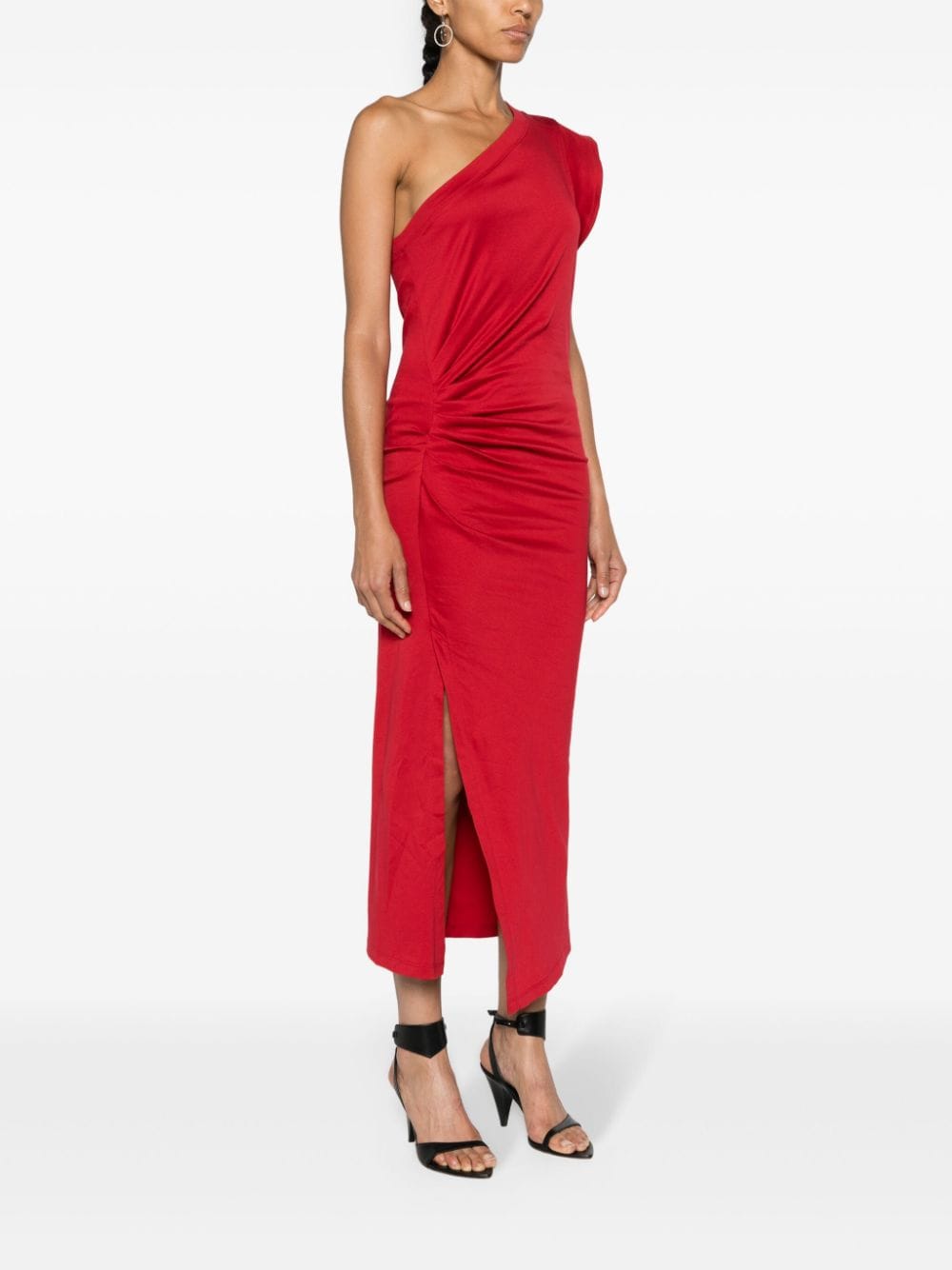 Shop Isabel Marant Maude One-shoulder Dress In Rot