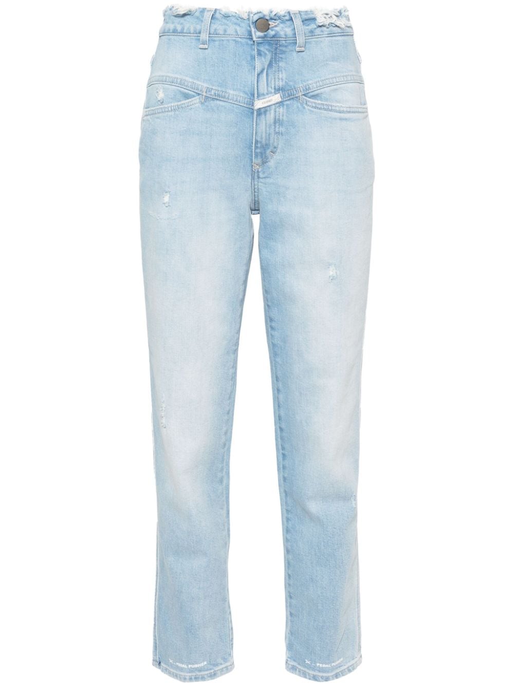 closed mid-rise cropped jeans - bleu