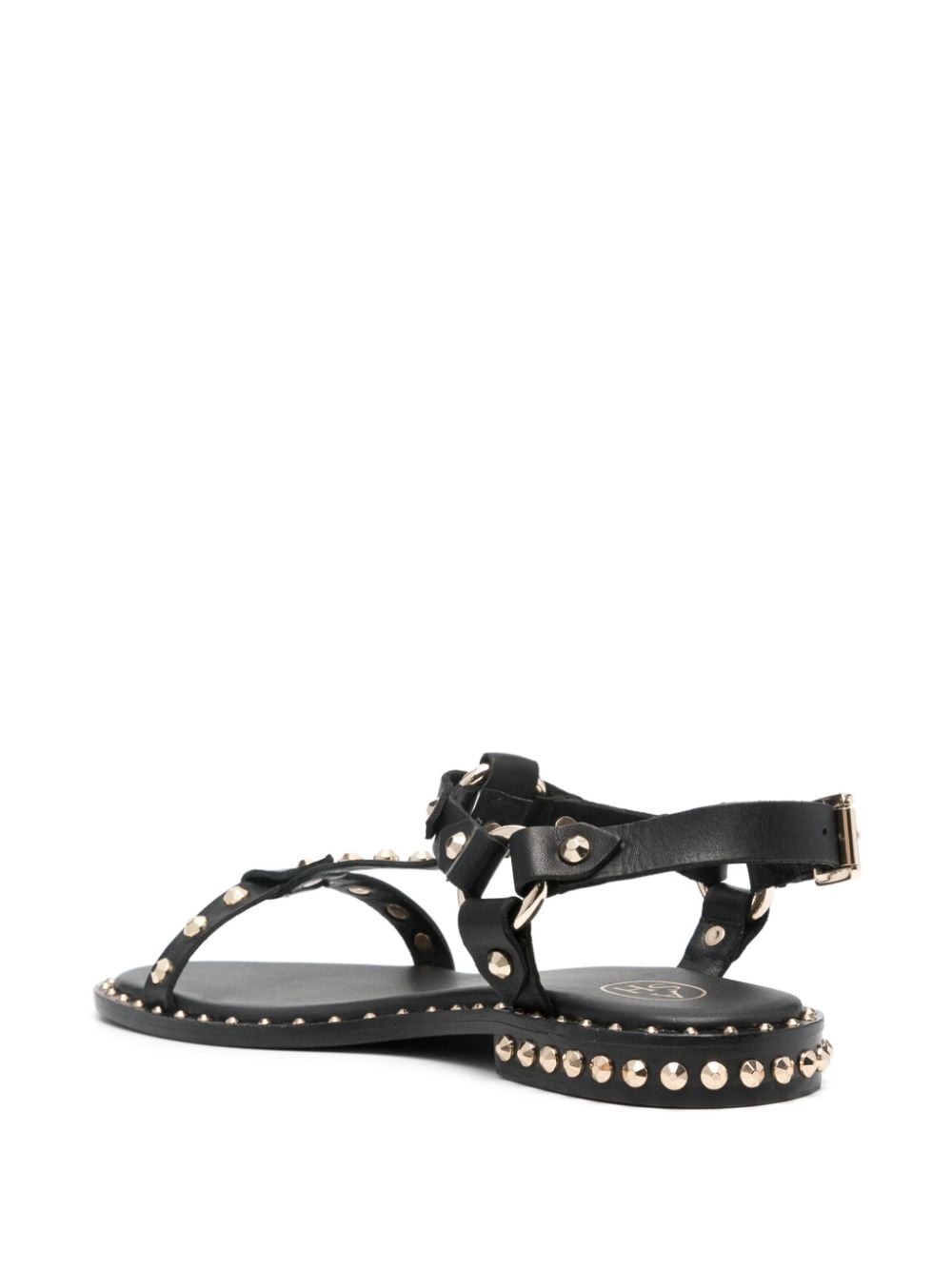 Shop Ash Stud-embellished Leather Sandals In Black