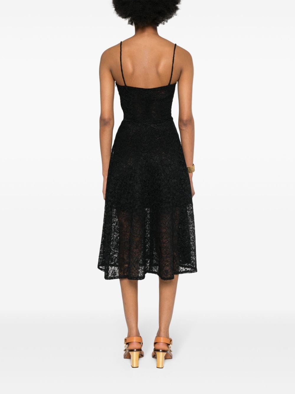 Shop Ermanno Scervino Corded-lace Flared Dress In Black