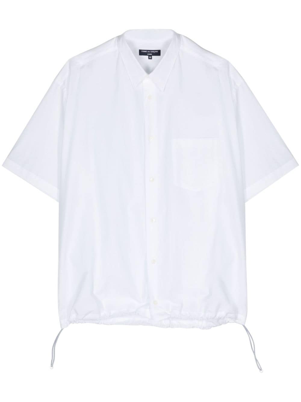 Comme Des Garçons Homme Deux Drawstring-hem Cotton Shirt In White