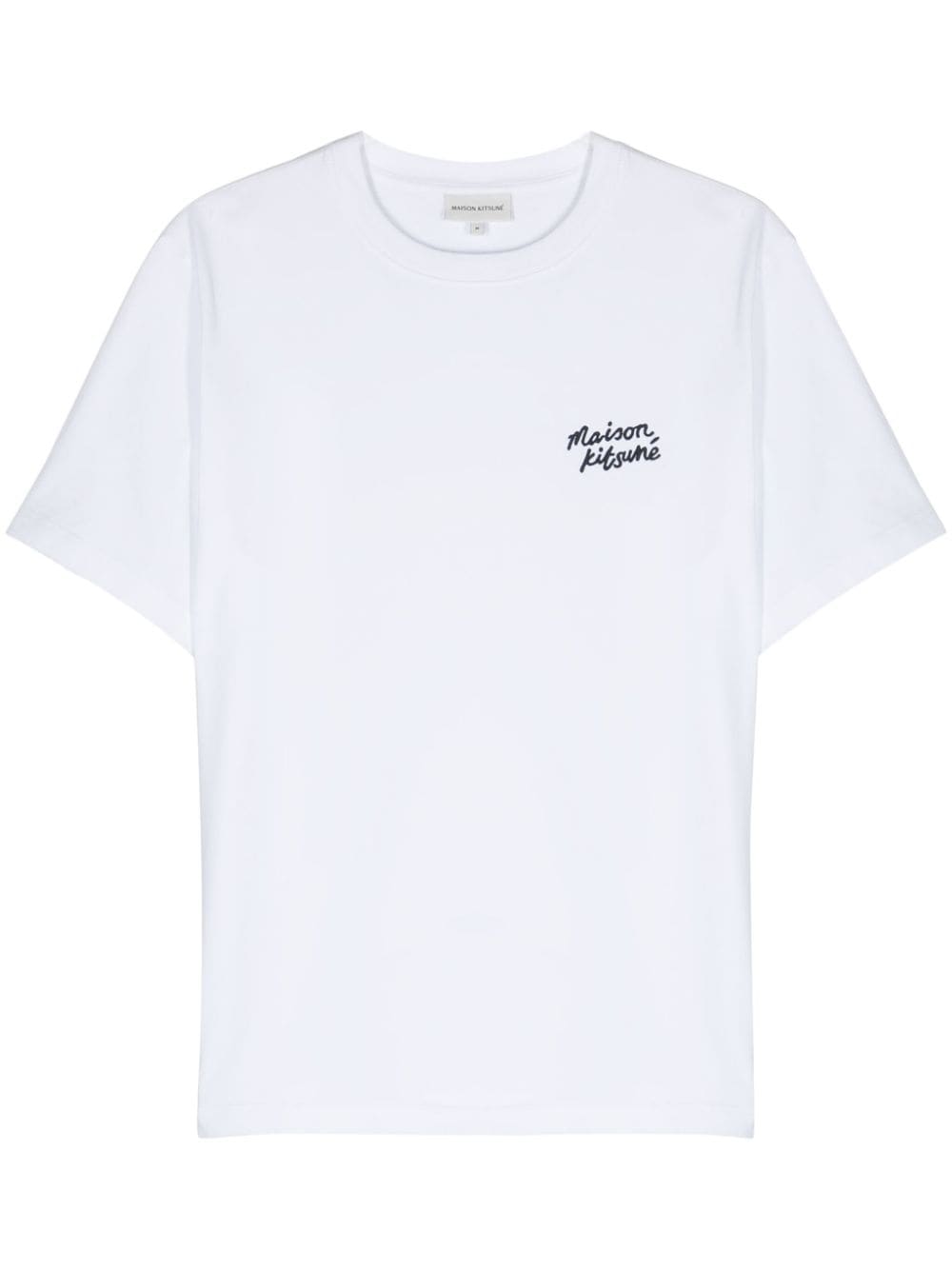 Maison Kitsuné Logo-embroidered Cotton-jersey T-shirt In White