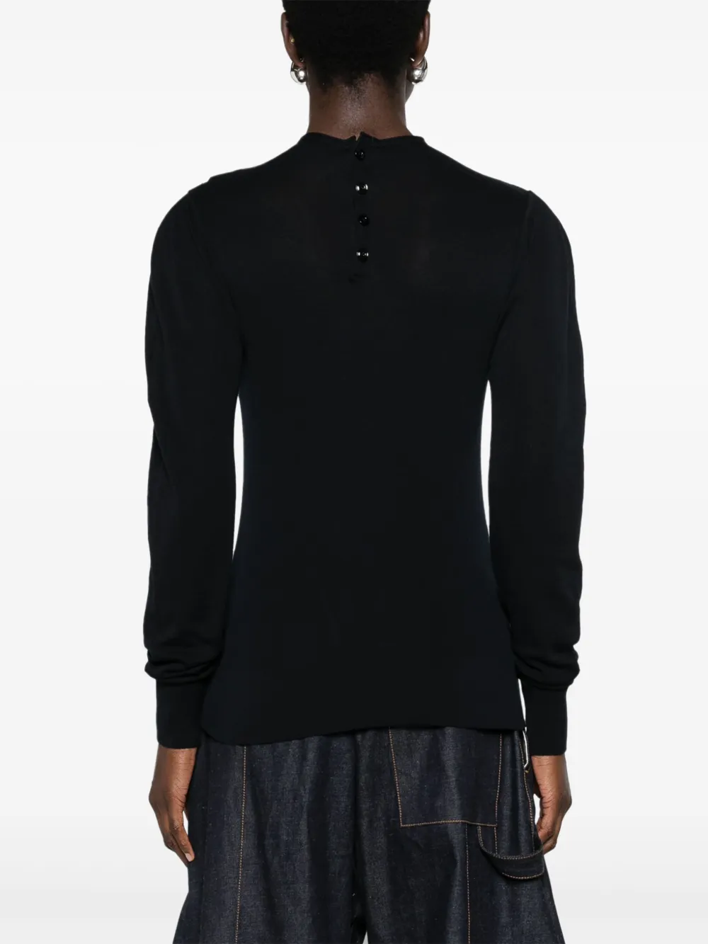 LEMAIRE mock-neck seamless top Zwart