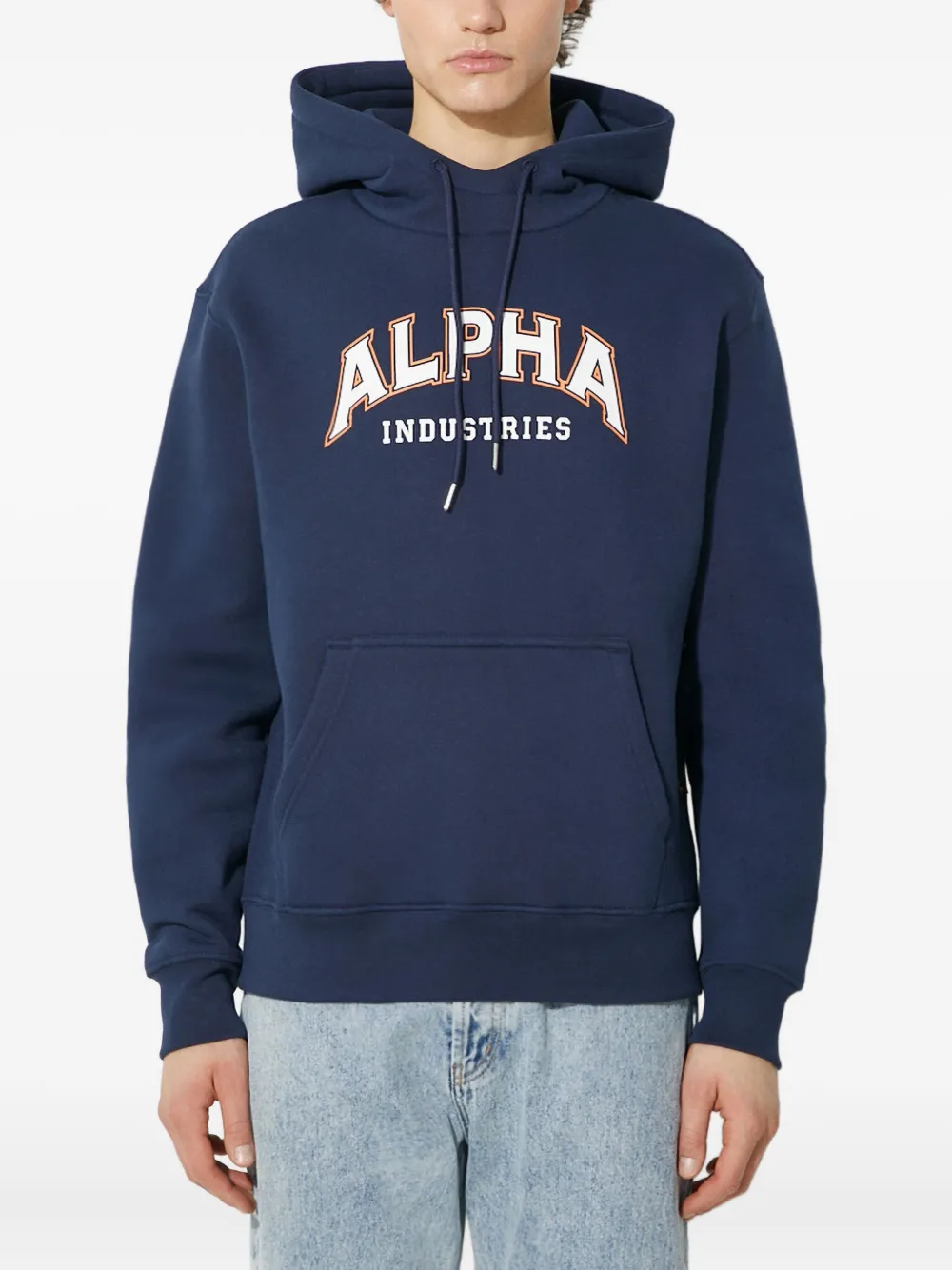 Alpha Industries logo-print hoodie | Blue | Image 1