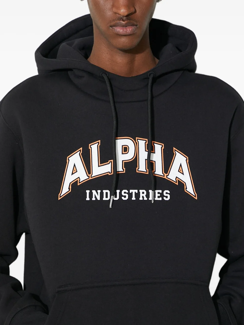 Alpha Industries Arch-logo Hoodie In Black