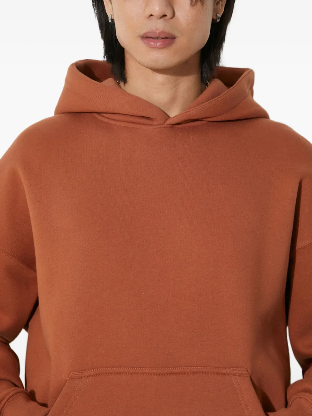 Alpha Industries Logo-print Kangaroo-pocket Hoodie In Brown