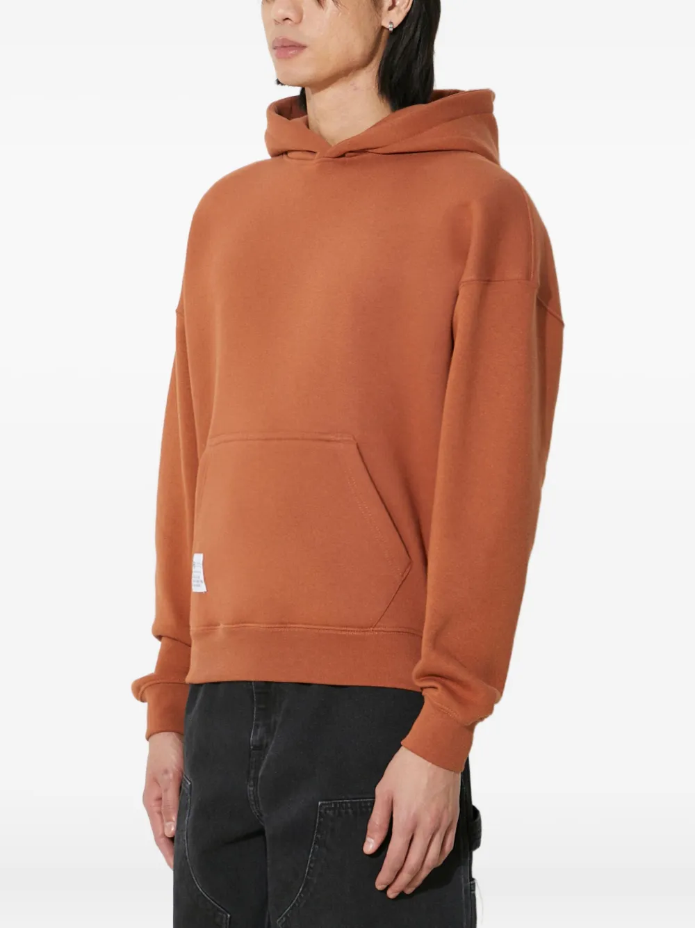Alpha Industries Logo-print Kangaroo-pocket Hoodie In Brown