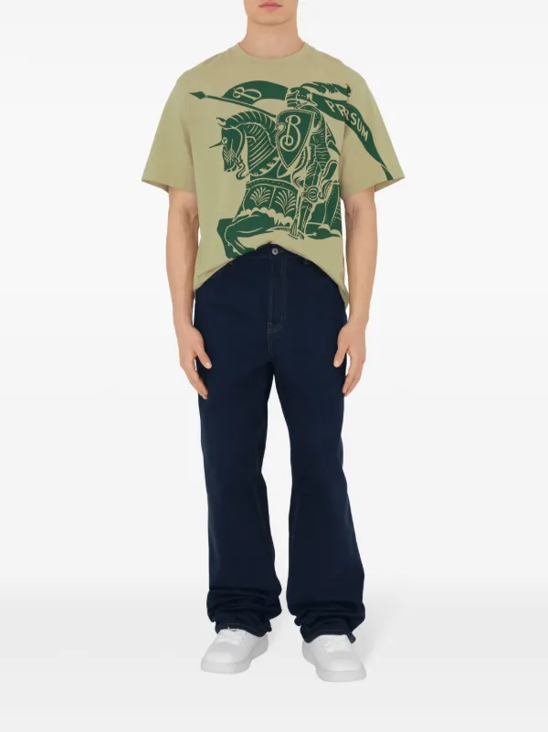 Burberry EKD crew-neck Cotton T-shirt | Green | FARFETCH