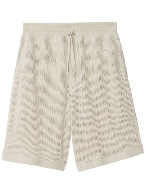 Burberry embroidered-logo mesh cotton shorts Men