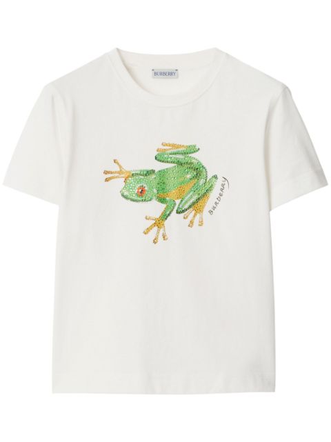 Cheap Burberry Boxy Crystal Frog cotton T-shirt Women