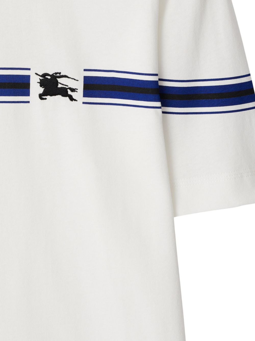 Shop Burberry Striped-detail Cotton T-shirt In White