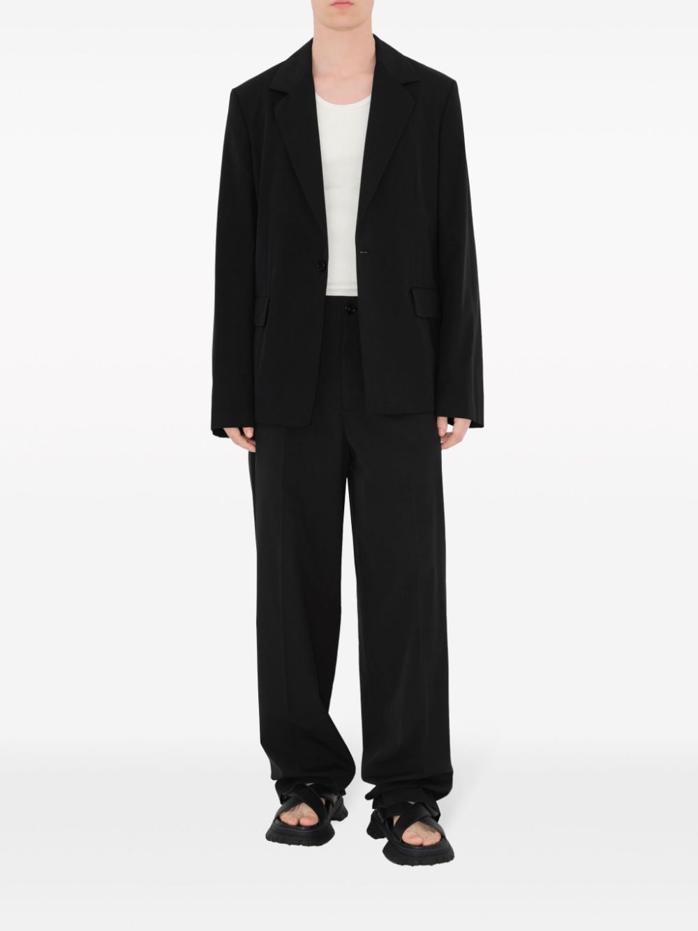 Shop Burberry Single-breasted Wool Blazer In Black