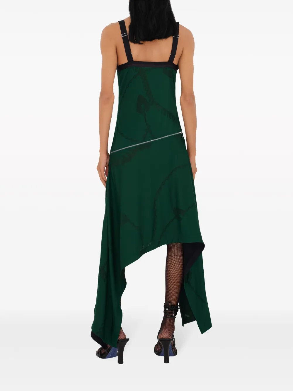 Burberry Jacquard Asymmetrical Maxi Dress In 绿色