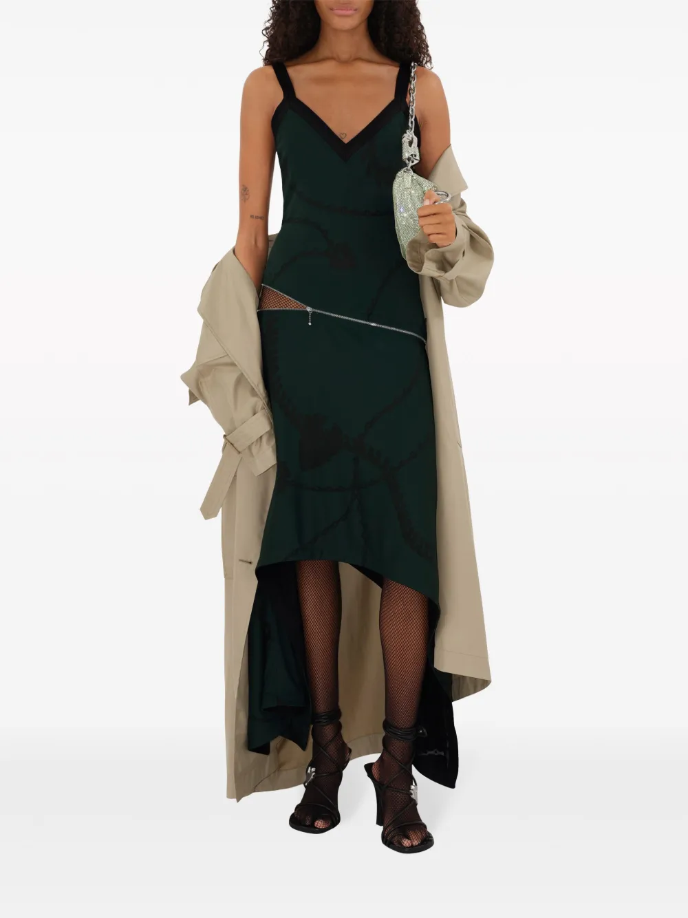 Burberry Asymmetrische maxi-jurk - Groen