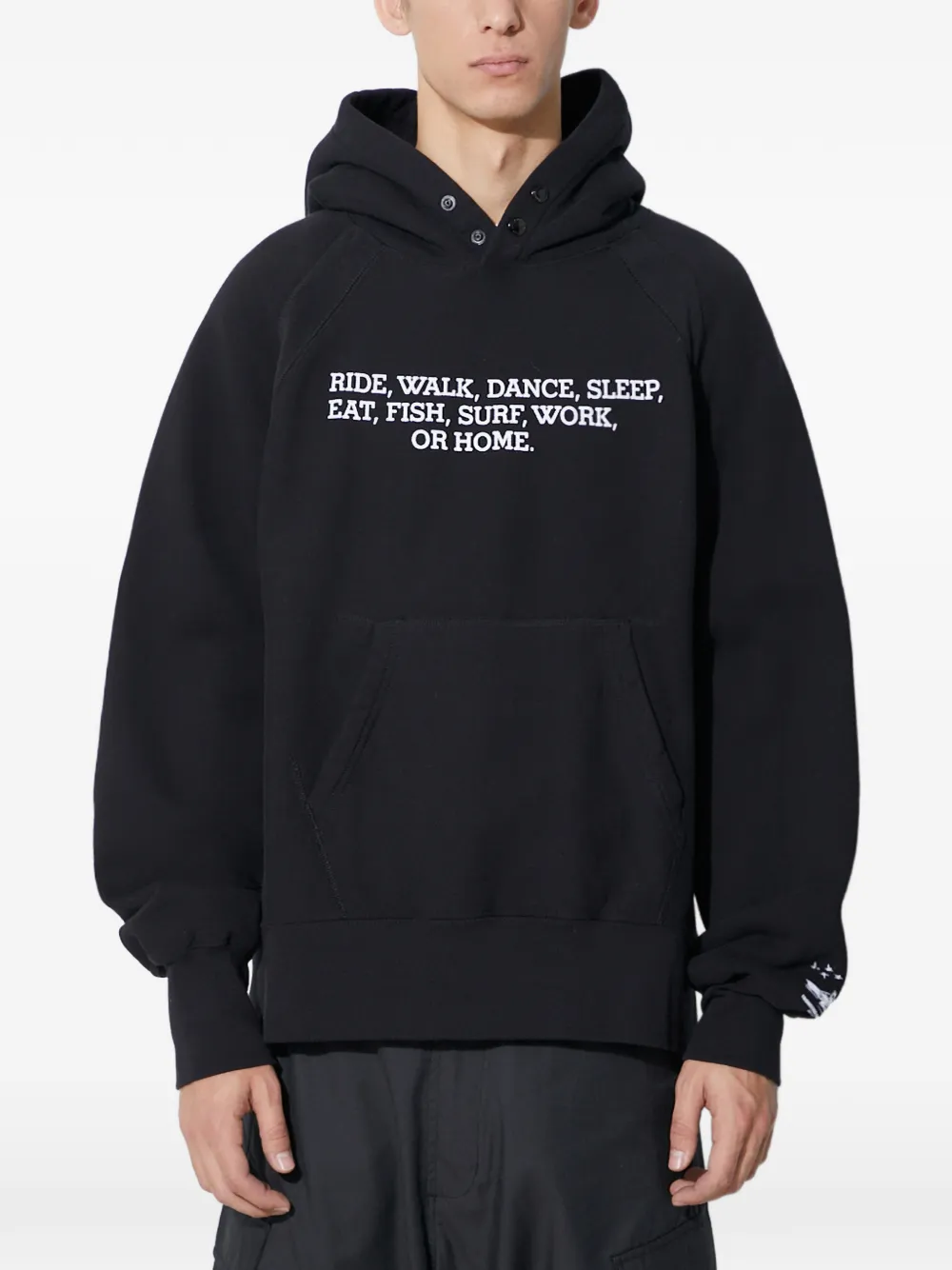 Engineered Garments Printed Hoodie In Black