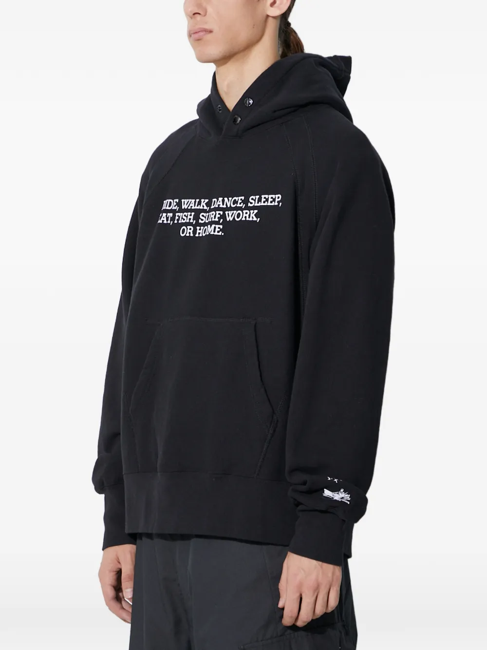  Engineered Garments Printed Hoodie - Black 