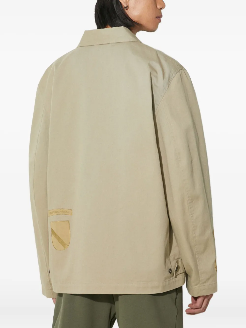 Universal Works Embroidered-patches Collared Jacket In Neutral