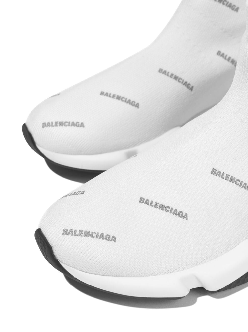 Shop Balenciaga Speed Knitted Slip-on Sneakers In 白色