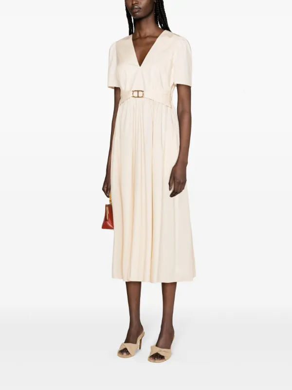 Belted poplin dress cheap