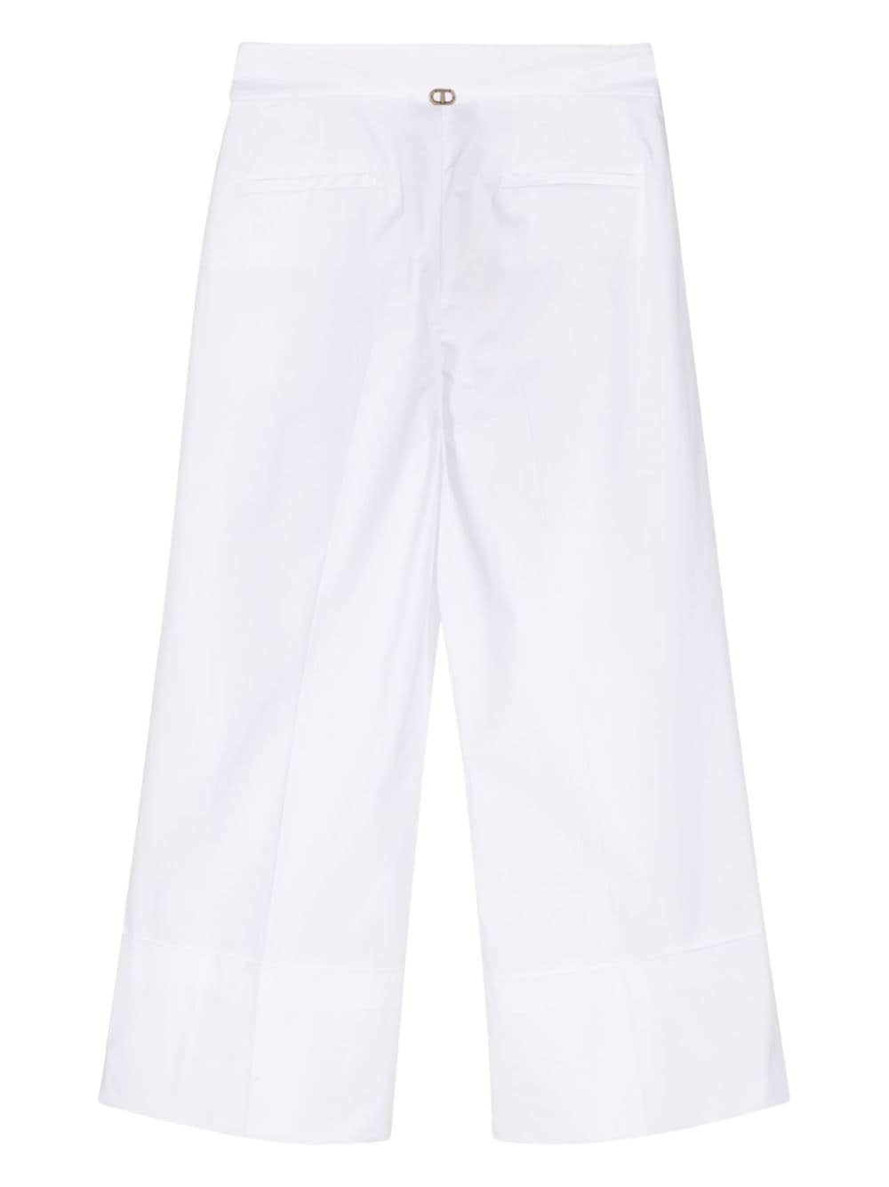 TWINSET Cropped broek van popeline Wit