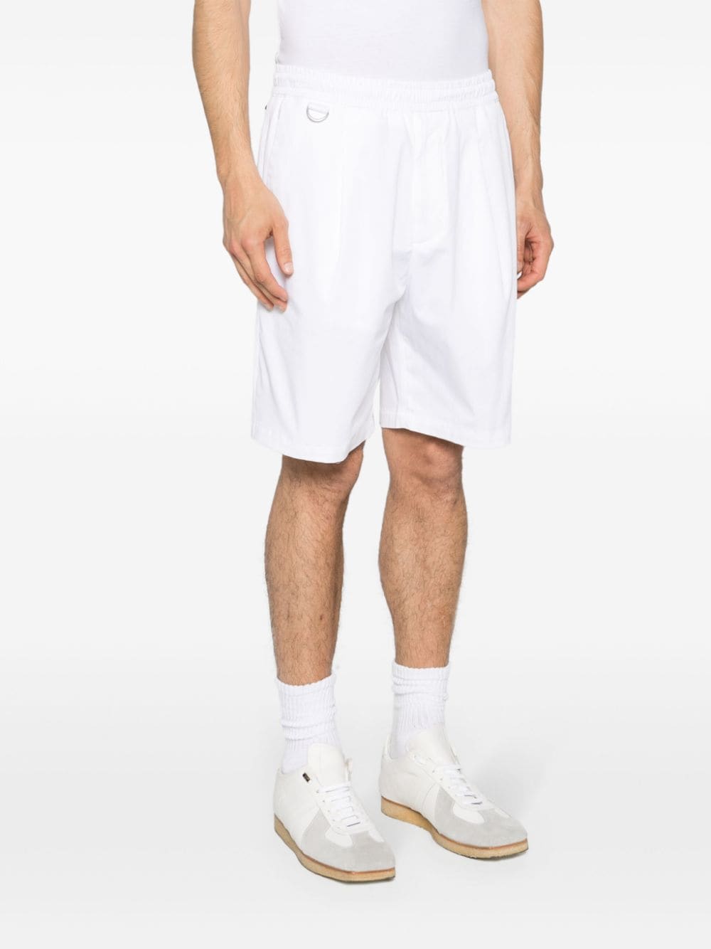 Shop Low Brand Elasticated-waist Chino Shorts In White