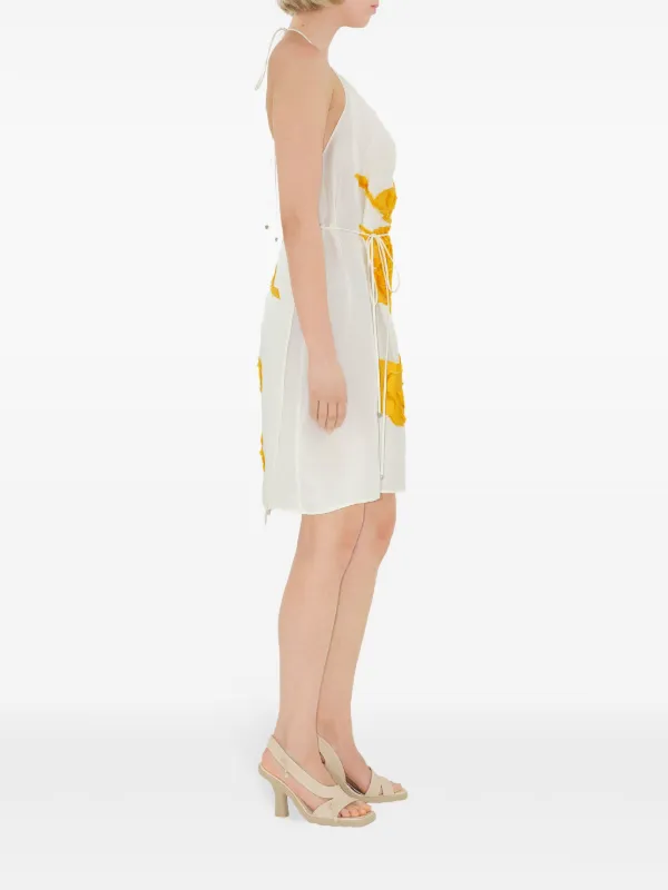 Burberry Equestrian Knight silk-blend Dress | White | FARFETCH