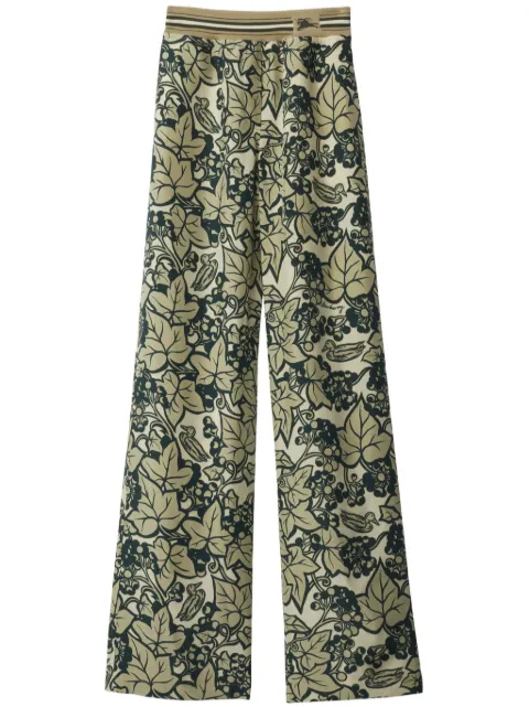 Burberry graphic-print silk trousers Women