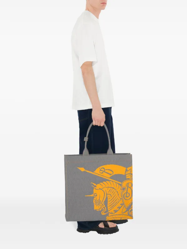Burberry EKD Canvas Tote Pag | Grey | FARFETCH