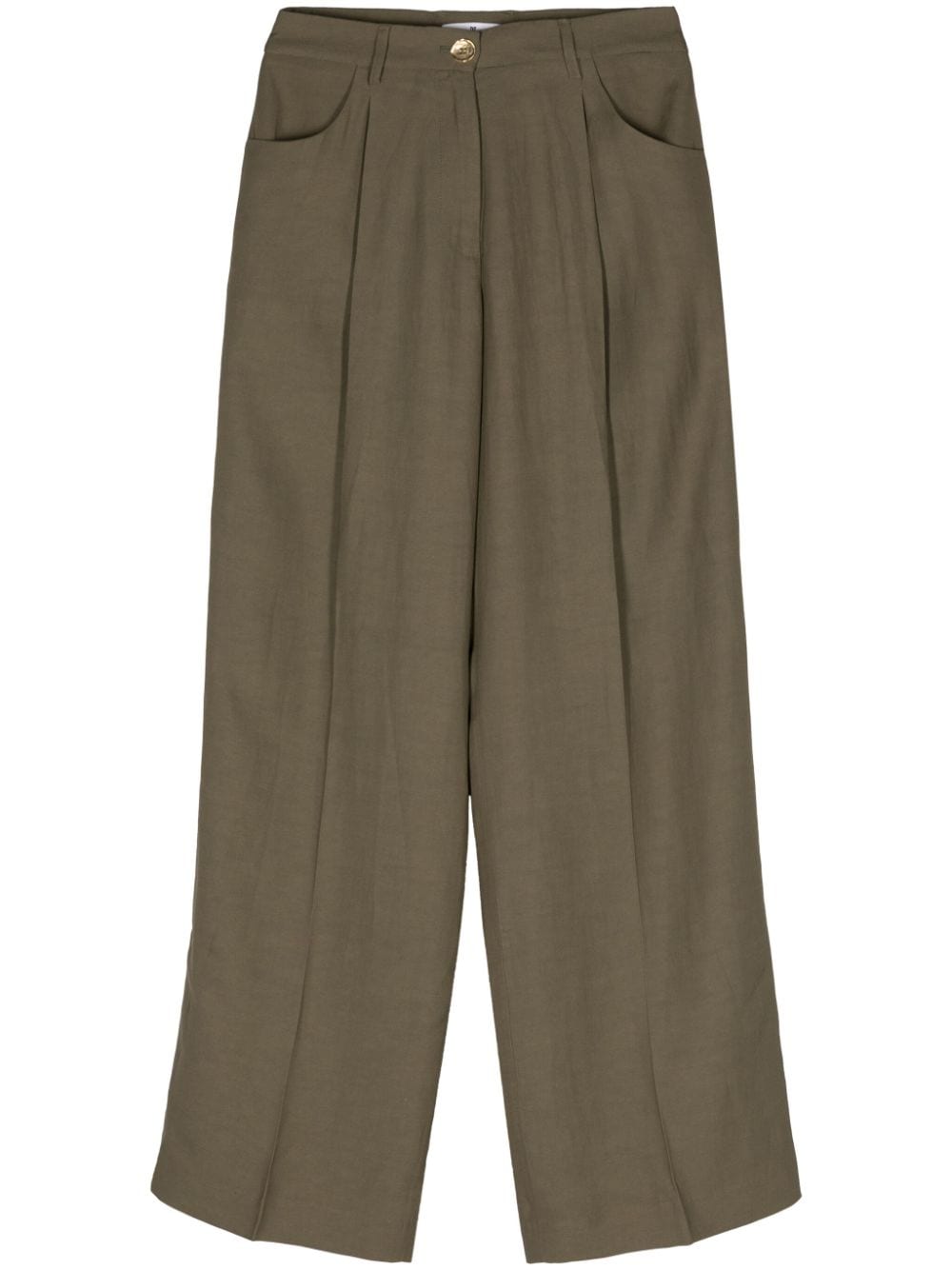 Pt Torino Tailored Wide-leg Trousers In Green