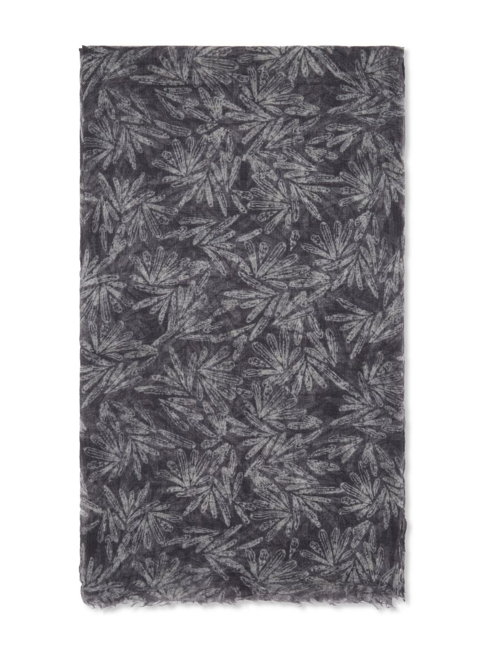 Brunello Cucinelli leaf-print cashmere scarf Women