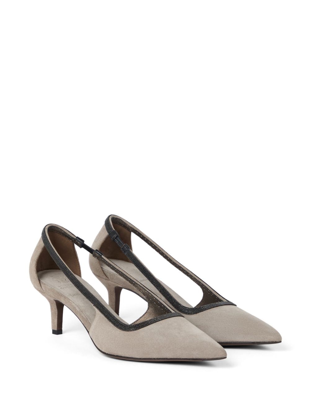 Brunello Cucinelli Suède slingback schoenen 65 mm - Grijs