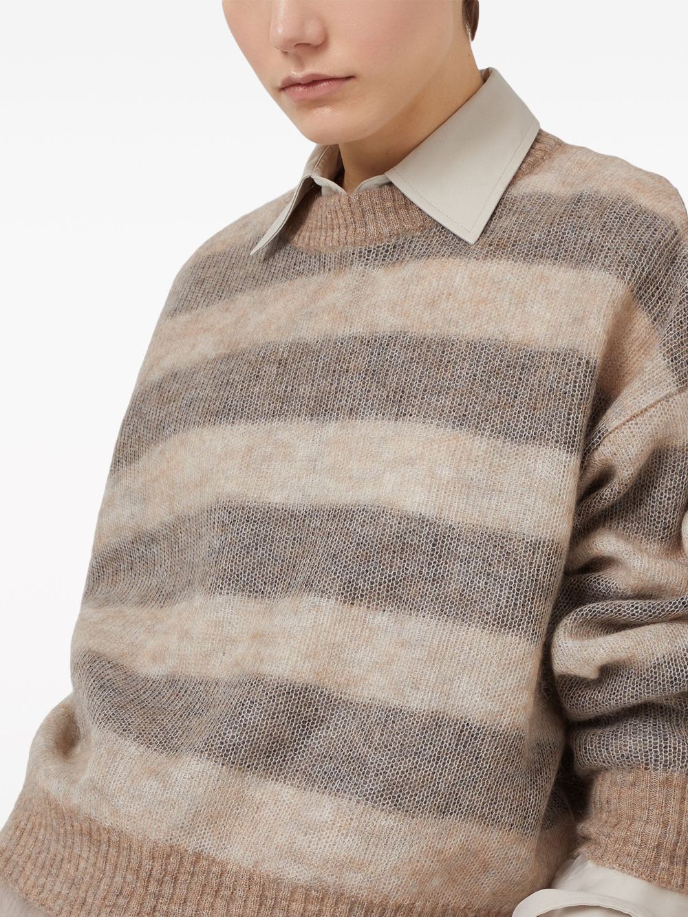 Brunello Cucinelli striped mohair-blend jumper Women