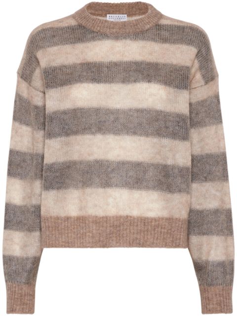 Brunello Cucinelli striped mohair-blend jumper Women