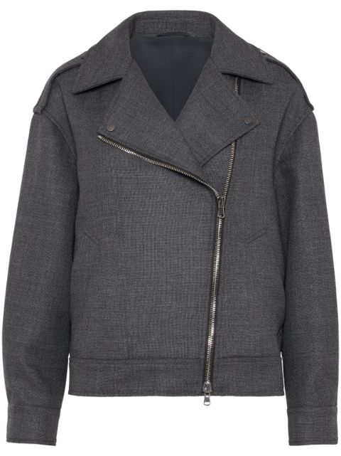 Brunello Cucinelli virgin wool biker jacket