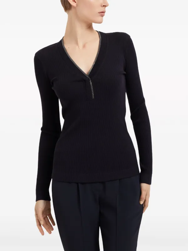 美品 ブルネロクチネリ モニーレ セーター Brunello Cucinelli モニーレ セーター | ブルー | FARFETCH JP