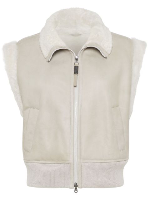 Brunello Cucinelli zip-up shearling vest Women