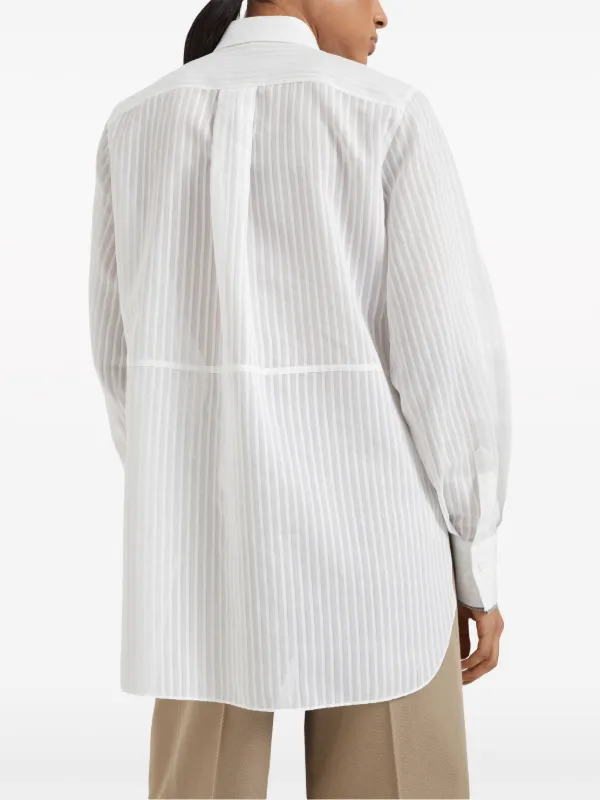 Brunello Cucinelli ストライプ シャツ | ホワイト | FARFETCH JP