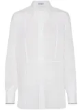 Brunello Cucinelli striped cotton-silk shirt - White