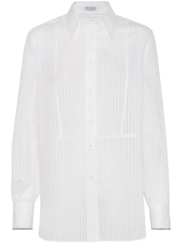 Tシャツ・カットソー BRUNELLO CUCINELLI Striped linen shirt (MM6860627 C108) Brunello Cucinelli Striped Jersey T-shirt | Brown | FARFETCH