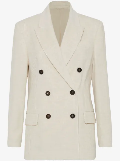 Brunello Cucinelli Blazer de veludo cotelê com abotoamento