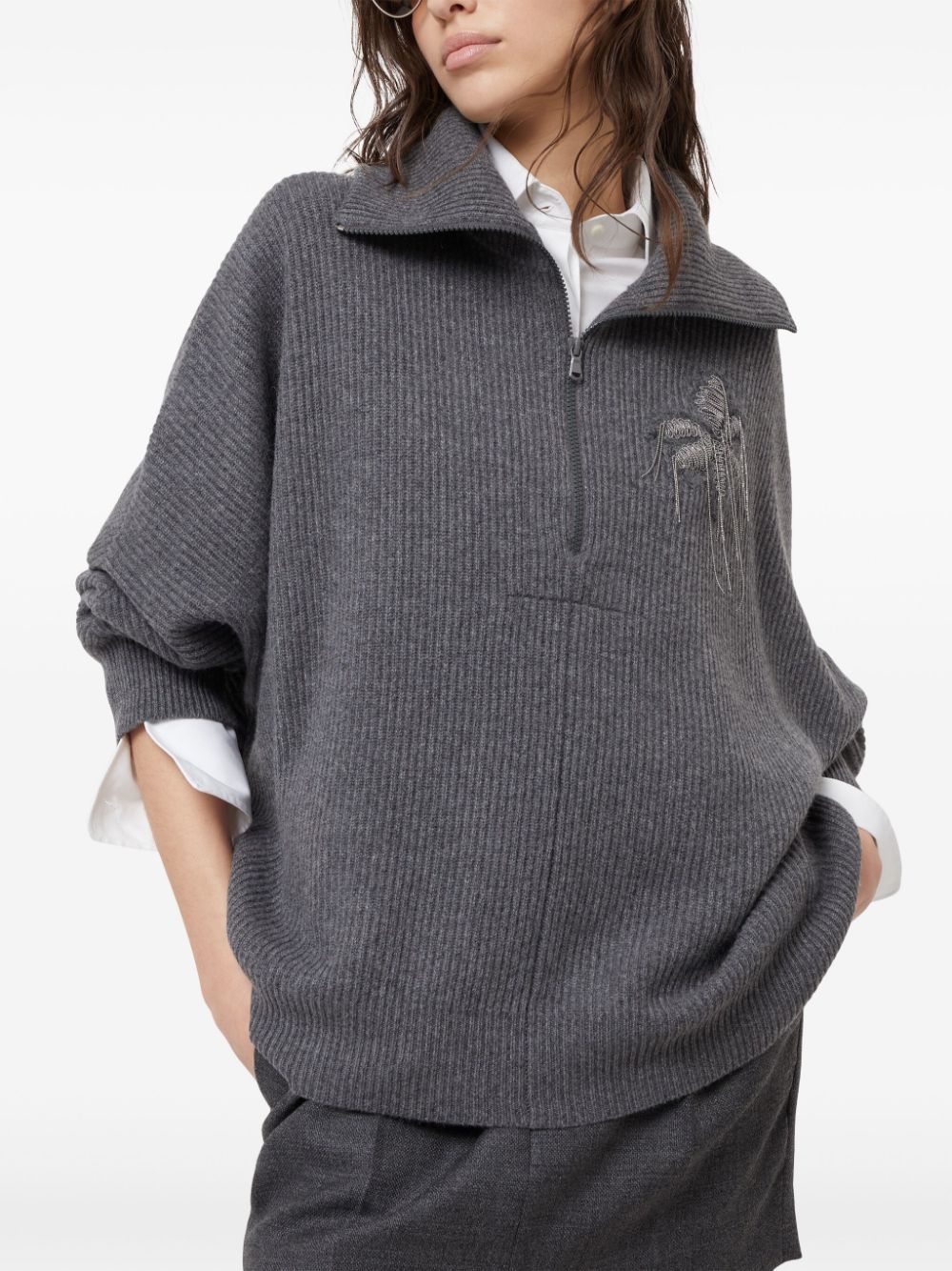 Shop online for deals Brunello Cucinelli Monili-chain cashmere jumper Women