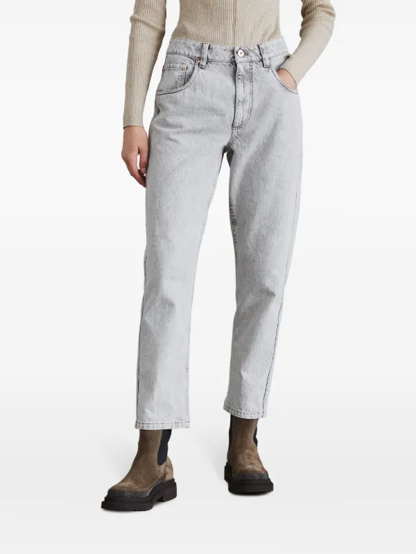 Brunello Cucinelli mid-rise Tapered Jeans | Blue | FARFETCH